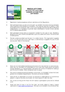 REGULATIONS  CRISTALLINA CHALLENGE SUMMER-AUTUMN RACE SEPTEMBER