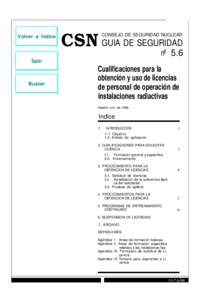 Cualificaciones para la obtención y uso de licencias de personal de operación de instalaciones radiactivas