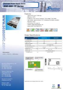 Enclosed Power Supply Series  SSE-3001 TF Series Features: