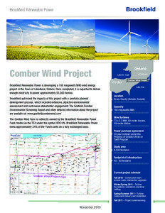Brookfield Renewable Power  Comber Wind Project