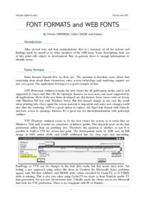 Arkandis digital foundry  Version June 2011 FONT FORMATS and WEB FONTS By Hirwen HARENDAL Cedric SAGNE and Eclipse
