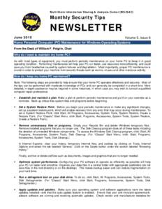 Multi-State Information Sharing & Analysis Center (MS-ISAC)  Monthly Security Tips NEWSLETTER June 2010