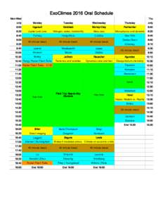 ExoClimes 2016 Oral Schedule Mon-Wed Thu  only