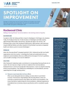 Spotlight on Improvement: Rockwood Clinic