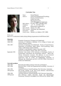 1  Naomi Ellemers CV[removed]Curriculum Vitae Name: