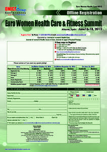 Euro Women Health Care[removed]Offline Registration Euro Women Health Care & Fitness Summit