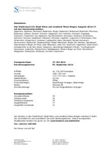 Mediadaten Das Telefonbuch 631 Stadt Mainz und Landkreis Mainz-Bingen, Ausgabemit den Verzeichabschnitten: Appenheim, Aspisheim, Bacharach, Badenheim, Bingen, Bodenheim, Breitscheid, Bubenheim Rheinhess, Budenhe