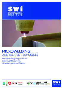 MICROWELDING  AND RELATED TECHNIQUES The SWI-micro, your partner for training, aR&D, surveys, consultancy and certification.