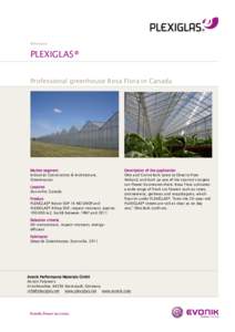 Reference  PLEXIGLAS® Professional greenhouse Rosa Flora in Canada  Market segment