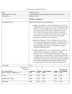 Determinations Committee Decision Date: Determinations Committee: Meeting Date:  February 20, 2013