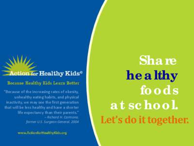 Sharing Healthy Foods in Schools: Healthy Fundraisers and Celebrations Presentation