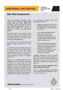 COMMUNITY RESILIENCE USER GUIDE BAL Risk Assessment State Environmental Planning Policy