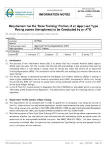 INFO_LIC_2015-006_EN_Requirement for the ‘Base Training’ Portion of an Approved Type Rating course (Aeroplanes) to be Conducted by an ATO