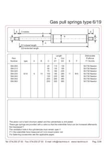 Gas pull springs type 6/19 E C=stroke  E