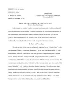 PRESENT: All the Justices STEVEN C. GRAY v. Record NoOPINION BY CHIEF JUSTICE DONALD W. LEMONS