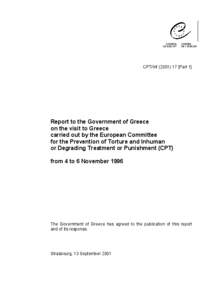 CPT/Inf[removed]Part 1]  Report to the Government of Greece on the visit to Greece carried out by the European Committee for the Prevention of Torture and Inhuman