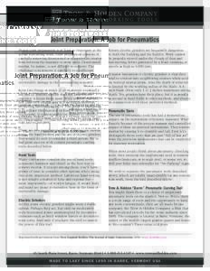 .  Joint Preparation: A Job for Pneumatics Proper joint preparation is at least as important as the actual repointing work. Joint preparation consists of carefully removing deteriorated or inappropriate mortar