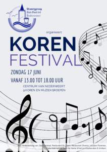 organiseert:  KOREN FESTIVAL ZONDAG 17 JUNI