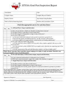 STYSA Goal Inspection Form