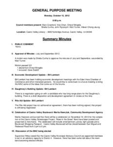 Microsoft Word - CVMAC -GP mtg. -  October 15, 2012 minutes.doc
