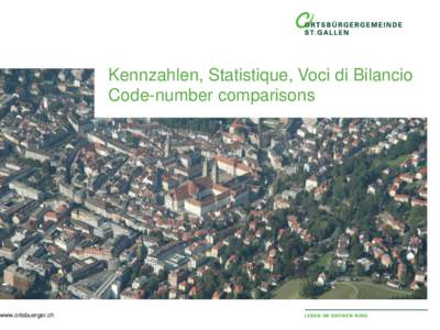 www.ortsbuerger.ch  Kennzahlen, Statistique, Voci di Bilancio Code-number comparisons  Informationen zur OBG St.Gallen heute