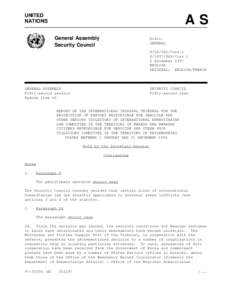 UNITED NATIONS AS General Assembly Security Council