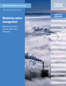 IBM Global Business Services IBM Institute for Business Value Mastering carbon management Balancing trade-offs to