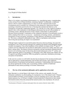 Mental processes / Neuropsychological assessment / Neuropsychology / Cognition / Consciousness / Mechanism / René Descartes / Thought / Cognitive neuroscience / Cognitive science / Mind / Philosophy of mind