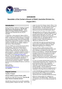 AERONEWS Newsletter of the Canberra Branch of RAeS, Australian Division Inc. - August 2013 explain the role of the Weapon System Officer in the fourth generation crew-model and give examples of multi-role missions. He al