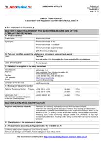 Revision: 6.0 Date: [removed]Version No: 6 page 1 of 15  AMMONIUM NITRATE