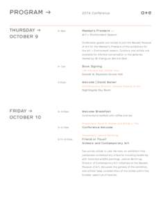 PROGRAM → THURSDAY → OCTOBER[removed]Conference
