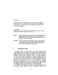 Chapter 2 SATELLITE CONSTELLATION NETWORKS The path from orbital geometry through network topology to