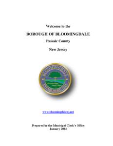 Welcome to the  BOROUGH OF BLOOMINGDALE Passaic County New Jersey