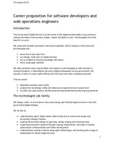 19 January 2015   Career proposition for software developers and web operations engineers Introduction  