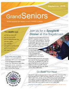 September, 2015  Grand Seniors Monthly Newsletter from GRAND COUNTY COUNCIL on AGING  This month’s issue