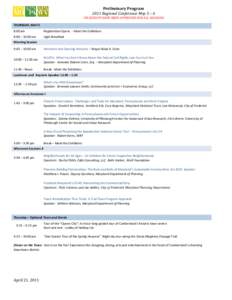 Preliminary Program 2011 Regional Conference May 5 – 6 CM CREDITS HAVE BEEN APPROVED FOR ALL SESSIONS THURSDAY, MAY 5 8:00 am