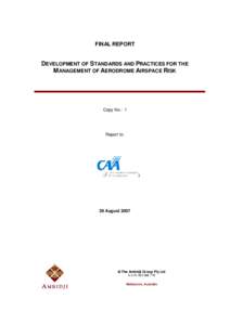 Development of Standards and Practices for the Management of Aerodrome Airspace Risk