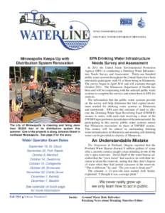 Minneapolis Keeps Up with Distribution System Renovation EPA Drinking Water Infrastructure Needs Survey and Assessment