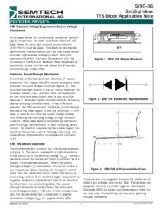 SI96-06  Surging Ideas TVS Diode Application Note PROTECTION PRODUCTS EPD Transient Voltage Suppressors for Low Voltage
