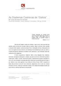 As Diademas Castrexas de “Galicia” Mª José Bóveda Fernández Revista de Guimarães, Volume Especial, II, Guimarães, 1999, pp[removed]