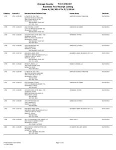 Tax Collector Orange County Business Tax Receipt Listing From[removed]To[removed]Category