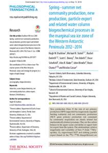 Downloaded from http://rsta.royalsocietypublishing.org/ on May 14, 2018  rsta.royalsocietypublishing.org Research Cite this article: Ducklow HW et al. 2018