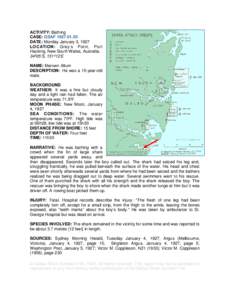 ACTIVITY: Bathing CASE: GSAF[removed]DATE: Monday January 3, 1927