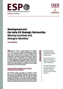 Development and the India-EU Strategic Partnership: Missing incentives and divergent identitie