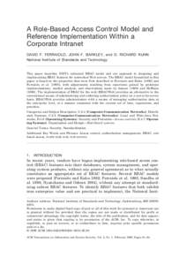 A role-based access control model and reference implementation within a corporate intranet