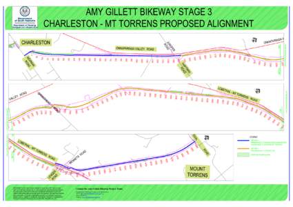 AMY GILLETT BIKEWAY STAGE 3 CHARLESTON - MT TORRENS PROPOSED ALIGNMENT LINE MATCH  ENS