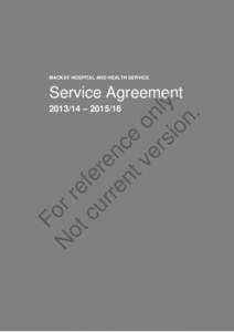 Mackay Hospital and Health Service service agreement