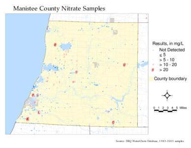 Manistee County Nitrate Samples # S # S #