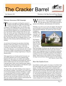 The Cracker Barrel Late Summer, 2011 Museum Announces Fall Campaign  T