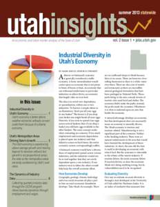 utahinsights  summer 2013 statewide vol. 2 issue 1 • jobs.utah.gov